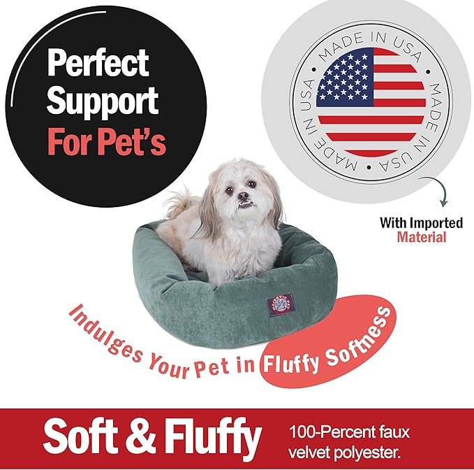 Majestic Pet Villa 24 Inch Shredded Memory Foam Dog Bed for Small Sized Dogs 24x19x7 Inch–Orthopedic Dog Bed - Durable Pet Bed - Washable Small Pet Bed with Head Support-Azure