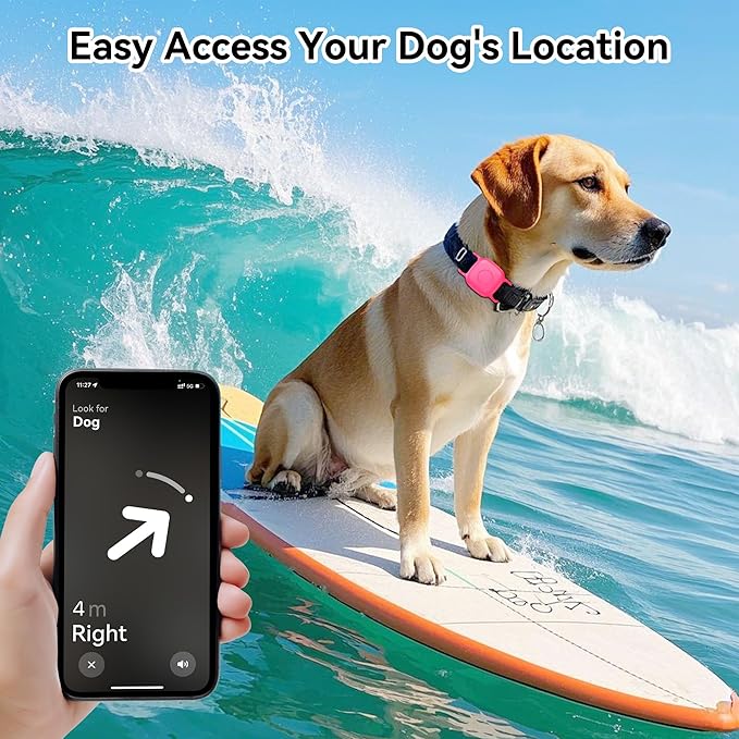 2-Pack Dog Collar Holder for Tile Life360 Mate (2024) 2022 Tracker, Waterproof Silicone Cover Full-Body Protective Case for Tile Mate Tracker Cat Collar, Ultra Durable, Scratch Resistant, Pink Punch