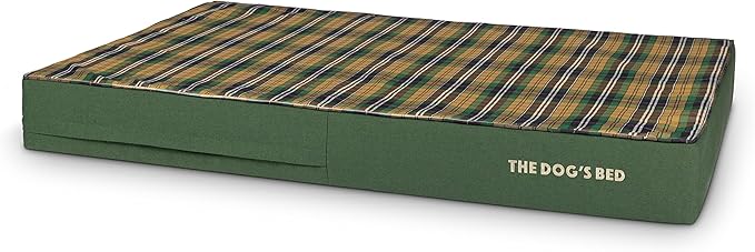The Dog’s Bed Orthopedic Memory Foam Dog Bed, XXL Green Tartan 54x36, Pain Relief for Arthritis, Hip & Elbow Dysplasia, Post Surgery, Lameness, Supportive, Calming, Waterproof Washable Cover