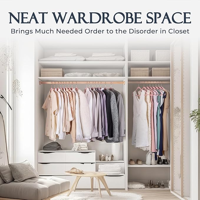 HOUSE DAY Pink Velvet Hangers 360 Pack, Premium Non-Slip Felt Clothes, Sturdy Heavy Duty Coat, Durable Hangers for Suits, Space Saving with No Hanger Mark, 360° Swivel Rotating Rose Gold Hook