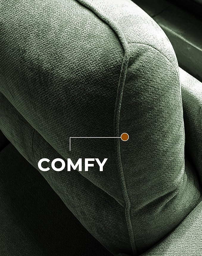 71.25" Modern Sofa Couch for Living Room, Deep Seat Sofas with 8”Cushion, Comfy 2-Seater Chenille Loveseat with Convertible Armrest, Removable Sofa Cover, High Leg(Green)