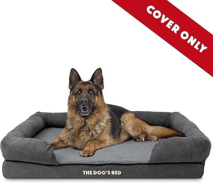 The Dog's Bed Replacement Outer Cover ONLY (Outer Cover ONLY - NO Bed, NO Waterproof Inner) for The Dog's Bed, Washable Plush Fabric, Extra Large (Grey Plush)