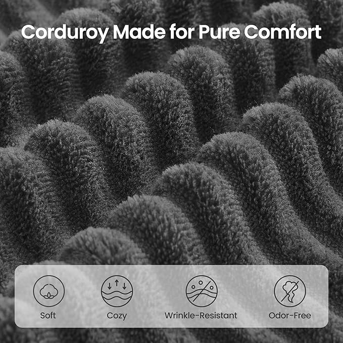 VASAGLE 108.3 Inches Boneless Couch with Chaise, Modular Sectional Sofa, Modern Cloud Couch with Deep Seat, L-Shape Corduroy Sofa for Living Room, Right-Facing Chaise, Bedroom, Slate Gray ULCS182GN01