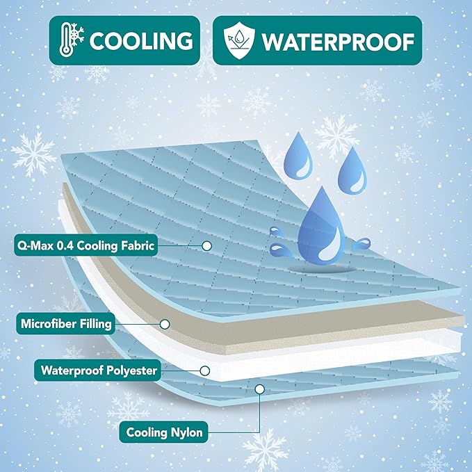 PetAmi Waterproof Cooling Mat for Dog, Premium Pet Cooling Blanket for Bed Crate, Anti Slip Indoor Dog Cool Pad for Sleeping, Q-MAX Small Medium Sofa Couch Cover Mat for Cat, Pink, 29x40
