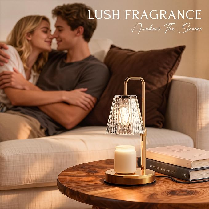 Candle Warmer Lamp with Timer โ Dimmable Wax Warmer for Room Decor, Height Adjustable Candle Lamp for Mom, Birthday Gifts for Women, House Warming Gifts for New Home Decor with 2 Bulbs
