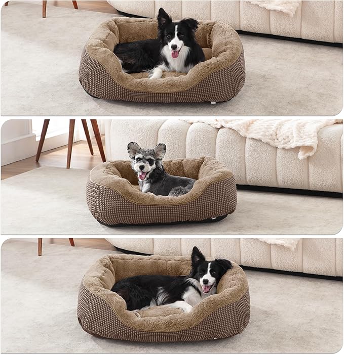 INVENHO Small Dog Bed Orthopedic Warming Soft Calming Sleeping Durable with Anti-Slip Bottom