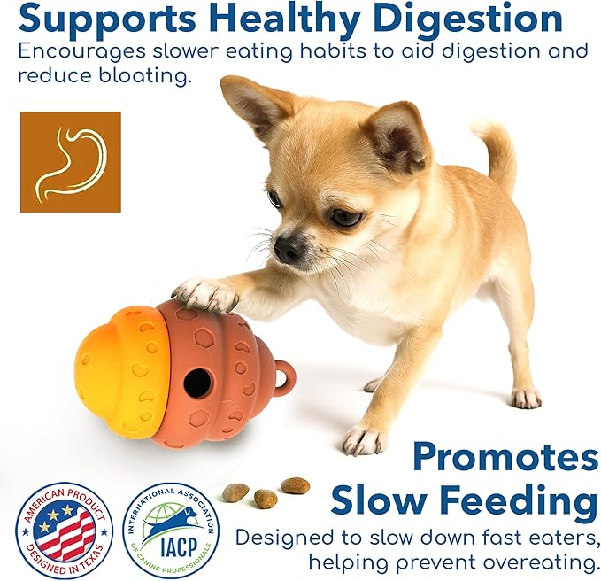 Race&Herd Dog Puzzle Toy, Dog Treat Toy for Enrichment, Treat Dispensing Toys for Mental Stimulation, Feeder Topple Toy, Food Puzzle Feeder and Dispenser for Boredom Relief