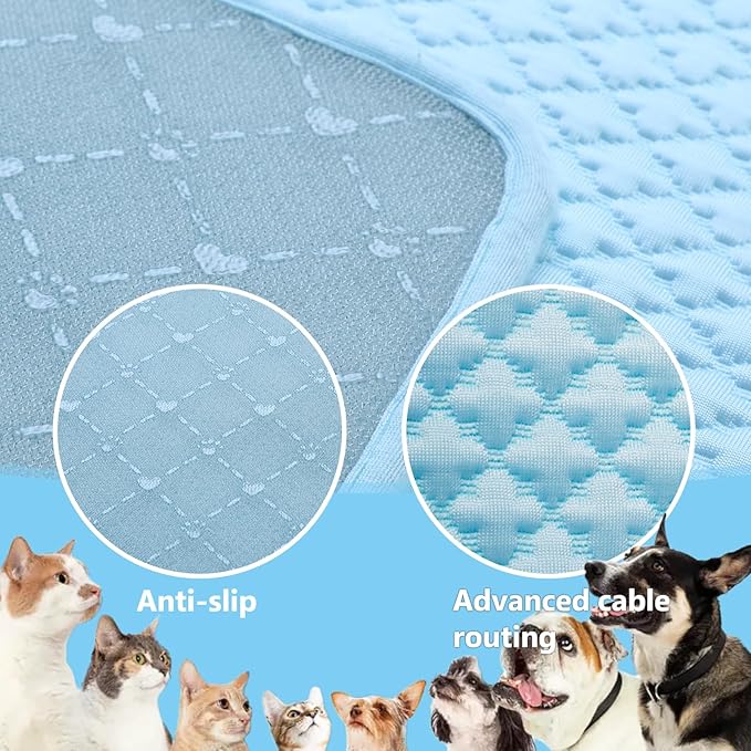 SOMOYA Dogs Cooling Mat Pet Cool Pads Blanket Sleeping Kennel Mat,Washable Ice Silk Sleep Mat Pad Breathable for Large Dogs Cats Large