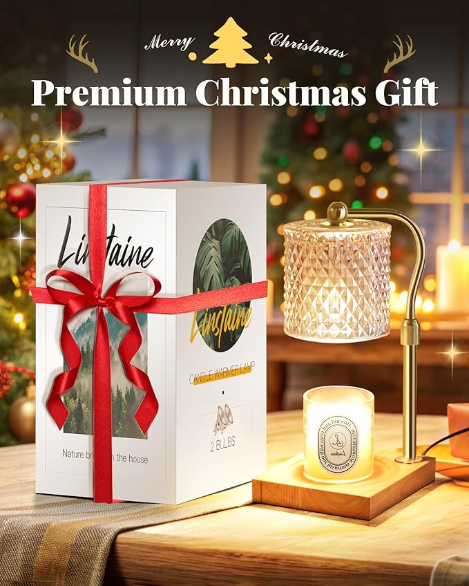 2 Pack Candle Warmer Lamp with Timer Dimmer Adjustable Height, Birthday Gifts for Women, House Warming New Home Decor Gifts for Mom, Electric Wax Warmer for Jar Candles, Amber