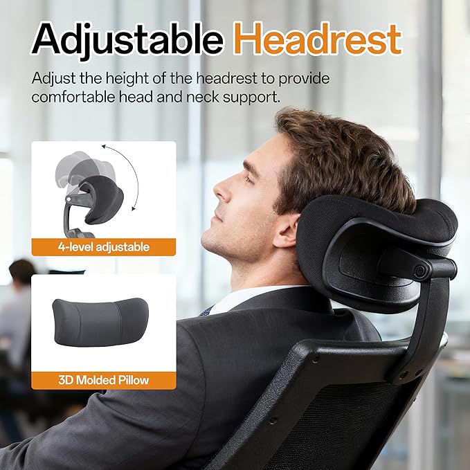 BOLISS 400lbs High Back Wide Comfortable Office Drafting Chair with Flip up Armrests Lumbar Support Adjustable Big Footrest Ring(Black)