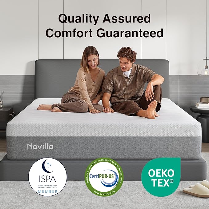 Novilla Mattress Full Size, 14 Inch Gel Memory Foam Mattress Full in a Box for Suppotive, Pressure Relieving & Plush Comfort, Bliss