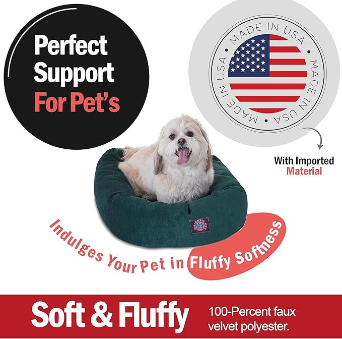 Majestic Pet Villa 24 Inch Shredded Memory Foam Dog Bed for Small Sized Dogs 24x19x7 Inch–Orthopedic Dog Bed - Durable Pet Bed - Washable Small Pet Bed with Head Support-Marine