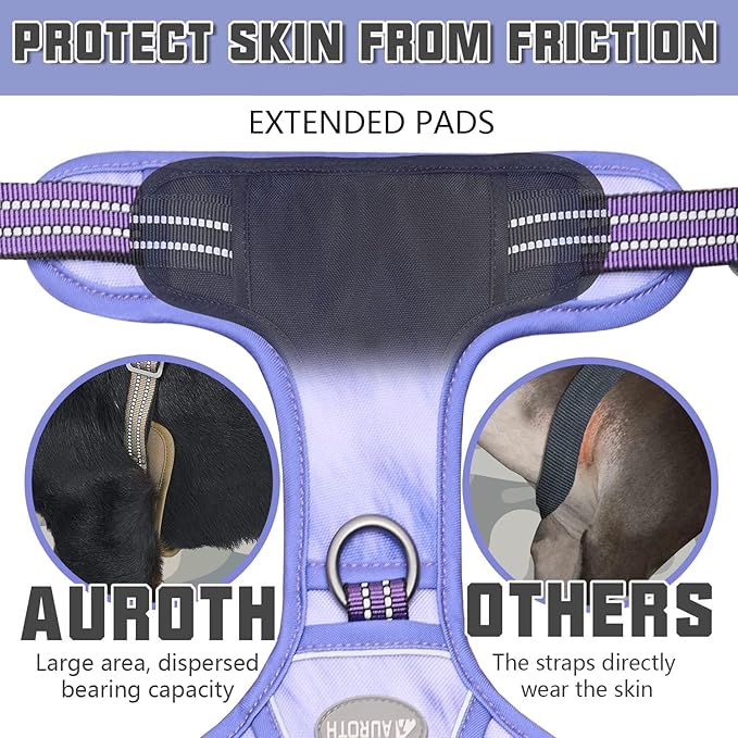 AUROTH Tactical Dog Harness for Large Dogs No Pull Adjustable Pet Harness Reflective K9 Working Training Easy Control Pet Vest Military Service Dog Harnesses Very Peri S