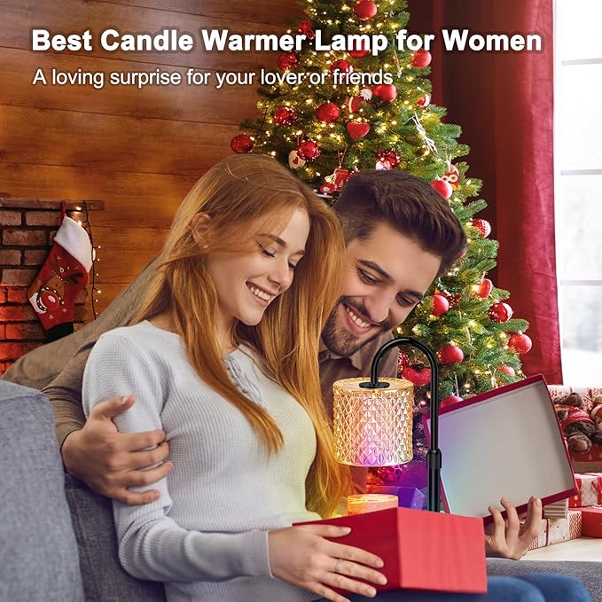Candle Warmer Lamp with Timer, Dimmer Candle Lamp with RGB Light, Height Adjustable, Ideal Home Decor and Housewarming Gift for Mom, Women