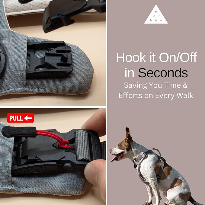 Strong & Secure Magnetic Dog Harness with Easy Lock Buckle - Comfortable No-Pull Vest for Small, Medium & Large Dog Breeds (Medium)