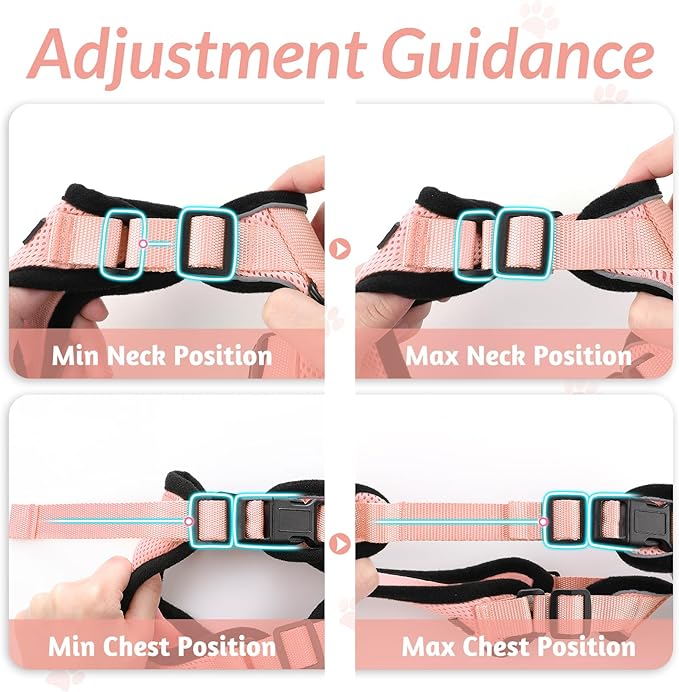 rabbitgoo Cat Harness and Leash for Walking, Escape Proof Soft Adjustable Vest Harnesses for Cats, Easy Control Breathable Reflective Strips Jacket, Light Salmon Pink, M