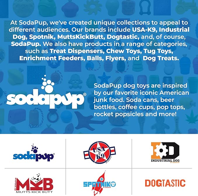 SodaPup Honey Pot – Durable Dog Treat Dispenser & Enrichment Toy Made in USA from Non-Toxic, Pet Safe, Food Safe Natural Rubber Material for Mental Stimulation, Problem Chewing, Calming Nerves, & More