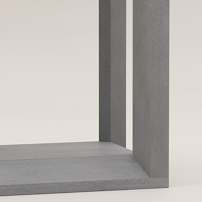 60" Rectangular Solid Wood Veneer Console Table for Entryway, Wide Sofa Table, Behind Couch Table with Ample Storage for Entryway & Living Room, Grey