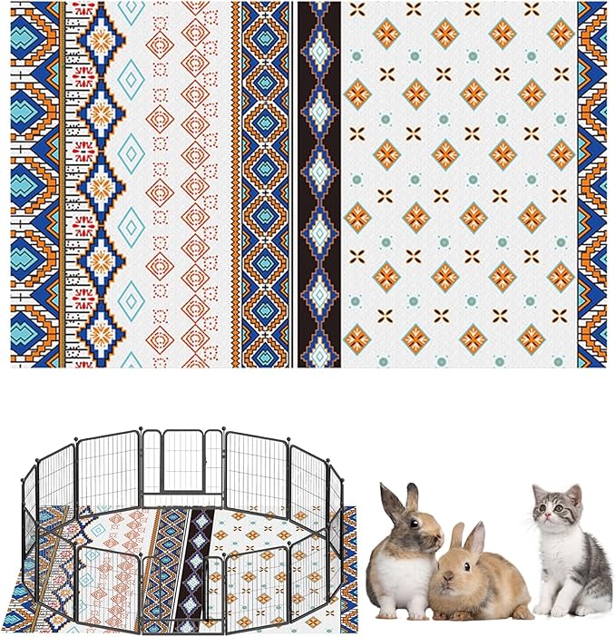 BNOSDM 91" X 63" Extra Large Bunny Cage Liner Washable Guinea Pig Mat Large Animals Mats Animal Pads for Floor Indoor Rabbit Carpet for Chinchillas Cats Ferrets Dogs