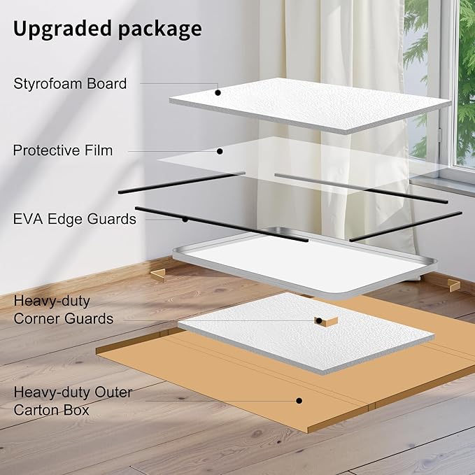 FORBATH 72x36 Inch Oversized Bathroom Mirror for Double Sinks, Brushed Silver Deep Frame Full Length Wall Mirror with Rounded Corners, Anti-Rust Tempered Glass (Horizontal/Vertical)