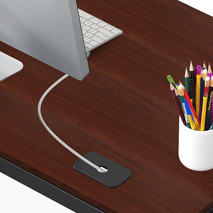 SHW 55 x 60 Inches Commercial-Grade L-Shape Corner Office Computer Desk, Cherry