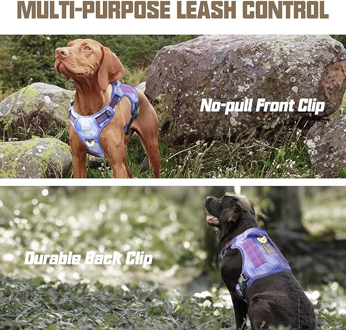 AUROTH Tactical Dog Harness for Large Dogs No Pull Adjustable Pet Harness Reflective K9 Working Training Easy Control Pet Vest Military Service Dog Harnesses Very Peri S