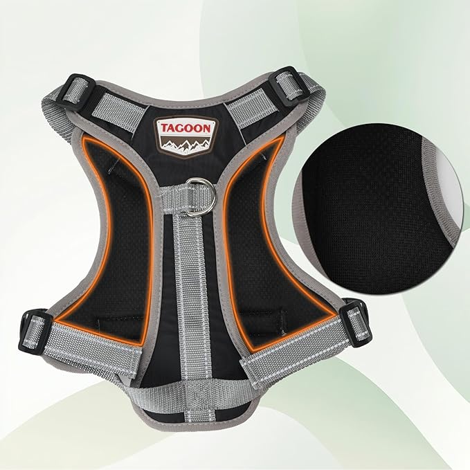Adjustable Dog Vest Harness, No Pull Vest with Handle, Training for Walking, Running, Medium Size Fits Neck 18-21 Inch and Chest 20-26 Inch, Black, M