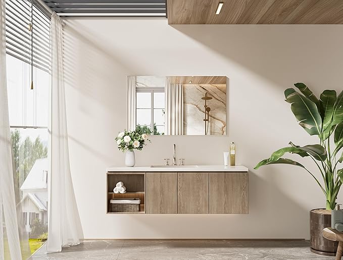 TETOTE Frameless Vanity Mirror 40" x 24" Large Bathroom Mirror for Wall, Bathroom, Living Room, Bedroom, Entryway, Gym, Yoga, Horizontally or Vertically