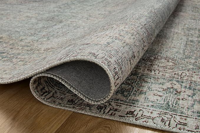 Loloi Chris Loves Julia Jules Collection JUL-08 Emerald/Antique Ivory 2'-6'' x 7'-6'', .13" Pile Height, Runner Rug