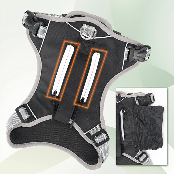 Adjustable Dog Vest Harness, No Pull Vest with Handle, Training for Walking, Running, Medium Size Fits Neck 18-21 Inch and Chest 20-26 Inch, Black, M