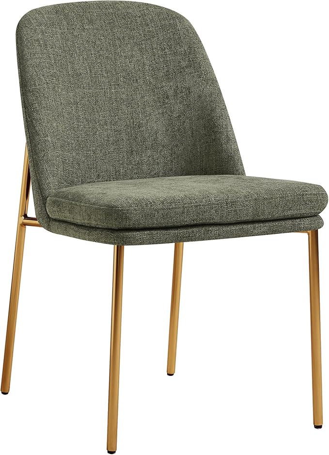 CHITA Modern Dining Chairs Set of 2, FSC Certified Metal Dining Chair for Dining Room, Moss Green