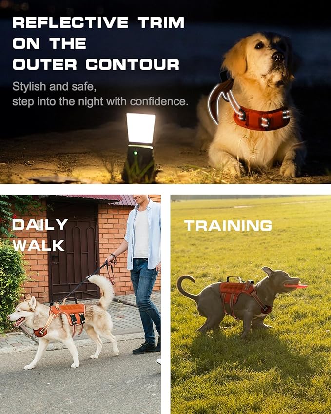 Small Dog Harness, Heavy Duty Tactical No Pull Dog Harness, No Choke, Easy On and Off Pet Vest with Molle System, Adjustable Reflective Dog Vest with Breathable Padded for Walking Hiking Training