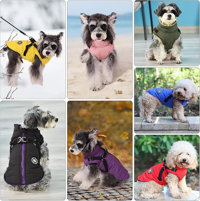 Norbi Winter Dog Jacket with Built-in Harness - Adjustable Warm Coats for Small to Large Dogs - Perfect for Cold Weather