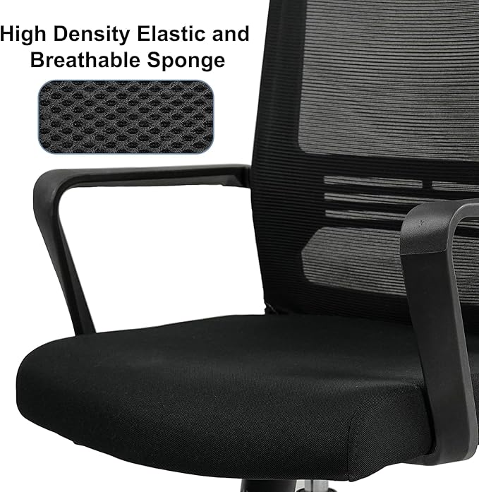 Ergonomic Office Chair,High Back Desk Chair with 3 Gear Tilting Backrest and Adjustable Headrest,400lbs Weight Capacity Integrated Metal Base with Swivel Wheels,Comfort Breathable Mesh