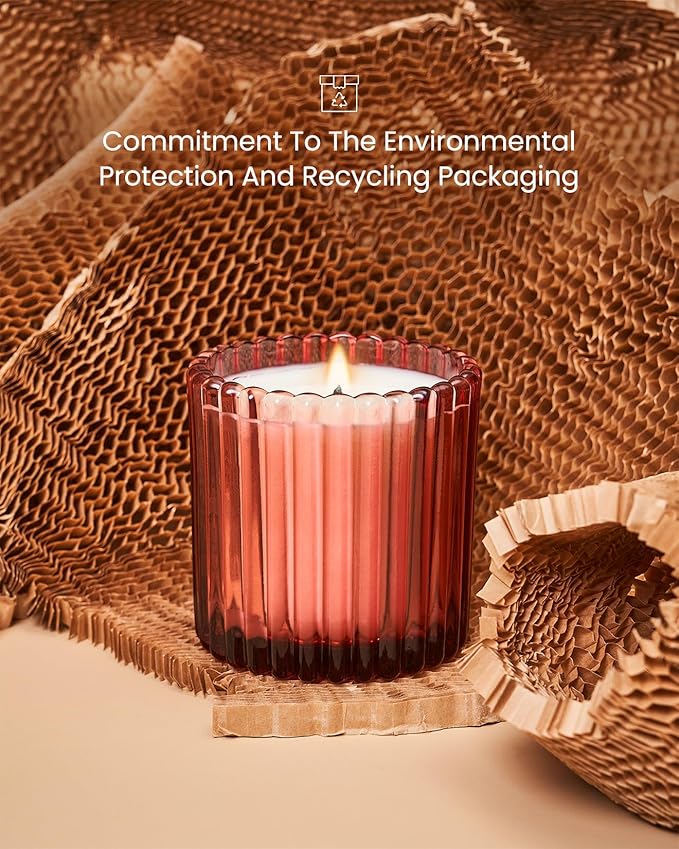 M&SENSE Apricot Poinsettia Scented Candles, Non Toxic Soy Candles, 9.2oz Natural Organic Clean Burning Up to 60 Hours, Christmas Home Decor Gifts for Women