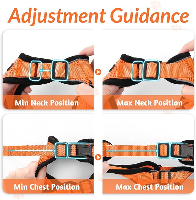 rabbitgoo Cat Harness and Leash for Walking, Escape Proof Soft Adjustable Vest Harnesses for Cats, Easy Control Breathable Reflective Strips Jacket, Orange, S