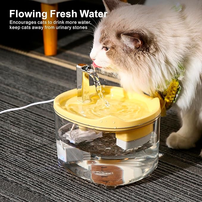 Cat Water Fountain, Premium 50oz Pet Fountain for Cats Dogs Kitten, Automatic Pet Water Dispenser with Silent Pump, Water Level Visibility