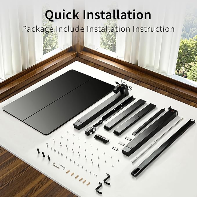 BIZUM 40x24 Inch Electric Standing Desk with Memory Presets, Quiet Motor Height Adjustable Stand Up Desk for Home Office & Gaming, Ergonomic Sit Stand Workstation,Black