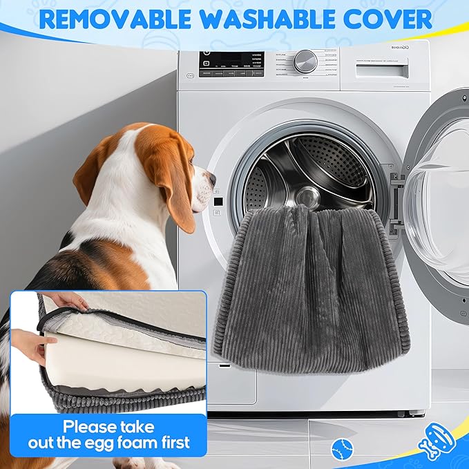 Dog Car Bed, Non-Slip Backseat Extender Pet Mat, Removable Washable Dog Bed for SUVs, Sedans & Trucks, Anti-Slip Travel Mat for Dogs, Easy Clean & Scratch-Proof & Comfort Dark GrayïŒ56"x28.7"