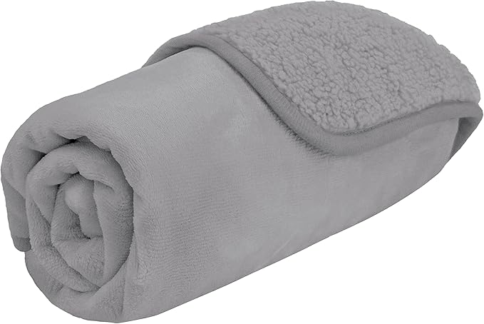 PetAmi Waterproof Dog Blanket for Small & Medium Dogs, Pee Proof & Reversible, Soft Fleece Washable, 24x32 Light Gray