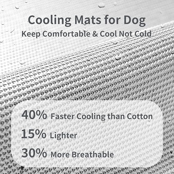 Cooling Mat for Dogs Washable Puppy Sleeping Mat Anti-Slip Durable Dog Crate Pad Comfortable Breathable Skin Friendly Outdoor Mattress Grey (42×28×1.2 inches)