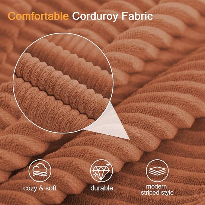 COMAX Convertible Sofa Bed, Folding Floor Couch Corduroy Fold Out Couch Bed Futon Sleeper Mattress with Pillows, Boneless Sofa Comfy Lounge Loveseat for Living Room Bedroom