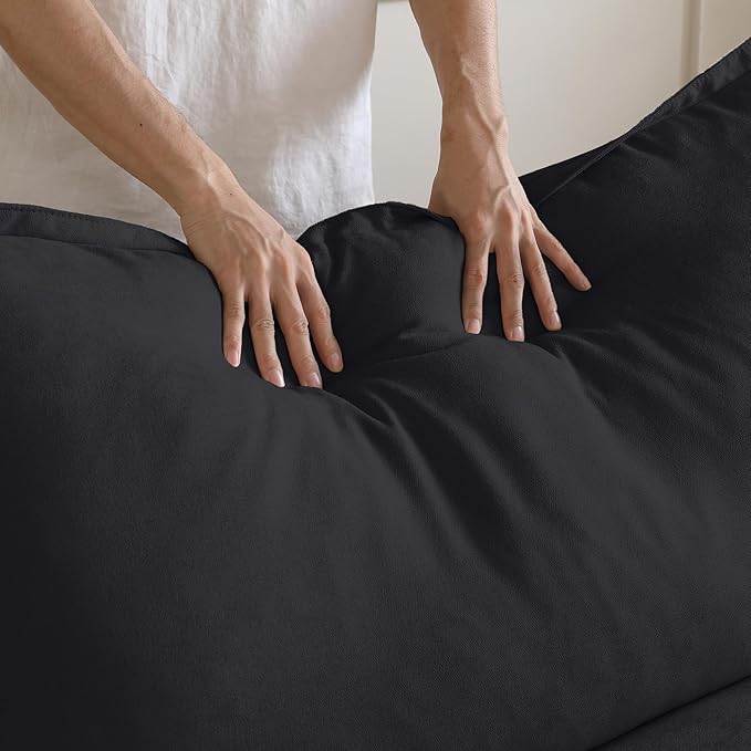 WJShome Modular Sectional Sofa, Minimalist Wide Deep Seat Couches for Living Room Apartment Lounge Bedroom (Black, Single Seater)