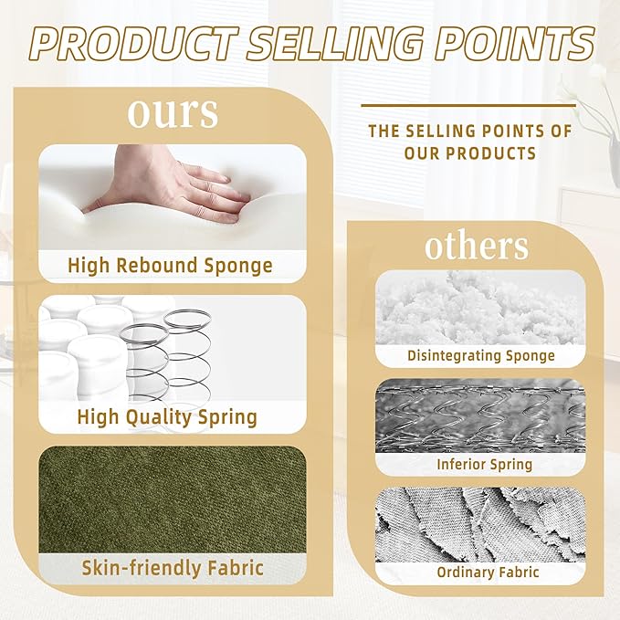 Comfy Convertible Folding Mattress Couch, Floor Sofa Bed, Chenille Floor Sofa with Armrest, Floor Sofa Lounge Couch for Living Room Bedroom Lounge Studio-Green