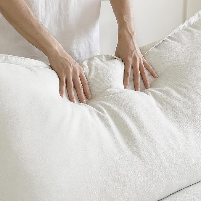 WJShome 162.98" Cloud Modular Sectional Sofa, L Shaped Couch Filled with Down, Minimalist Wide Deep Seat Couches for Living Room Apartment Lounge Bedroom (White, 4 Seater+1 Ottoman)