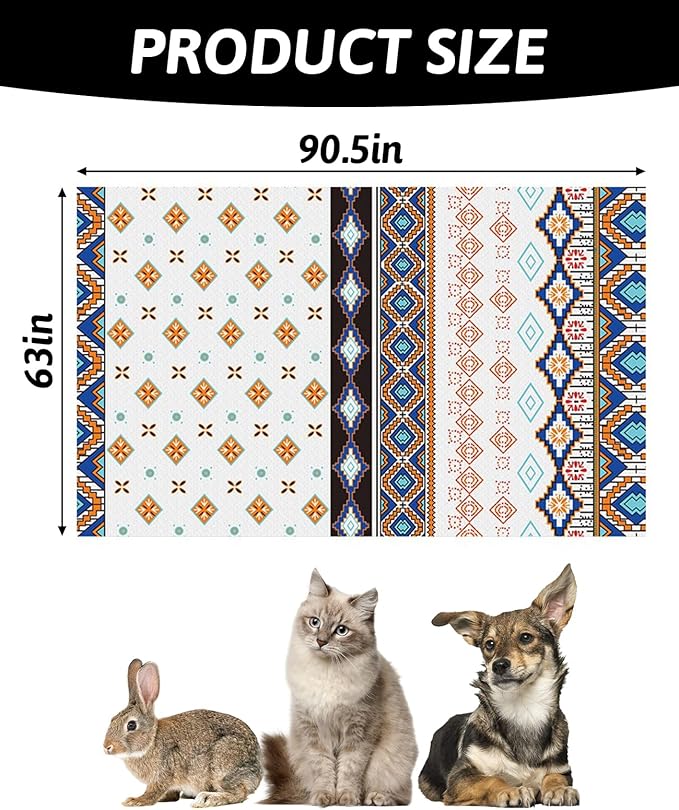 BNOSDM 91" X 63" Extra Large Bunny Cage Liner Washable Guinea Pig Mat Large Animals Mats Animal Pads for Floor Indoor Rabbit Carpet for Chinchillas Cats Ferrets Dogs