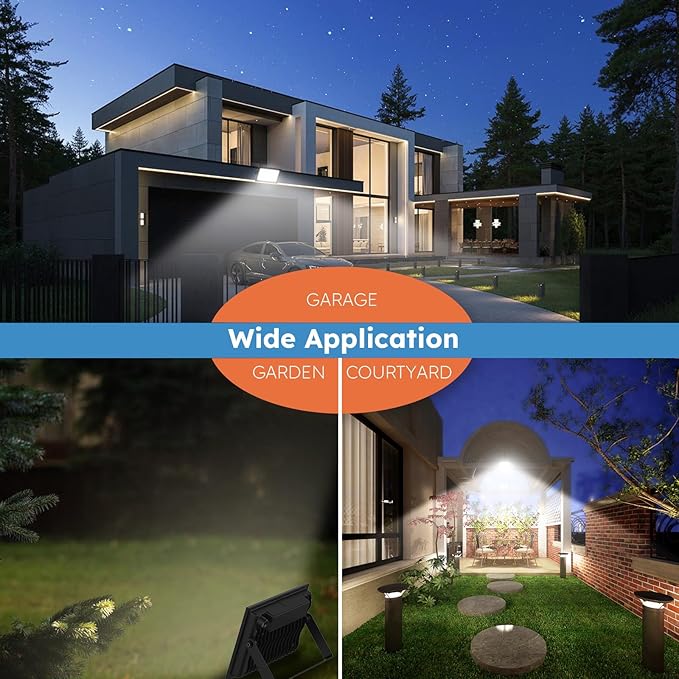 2-Pack 50W LED Flood Lights Outdoor – 9000 Lumens Super Bright Security Lighting, IP66 Waterproof, 5000K Daylight – Energy-Efficient Outdoor Lights for Garage, Garden, Lawn, Backyard