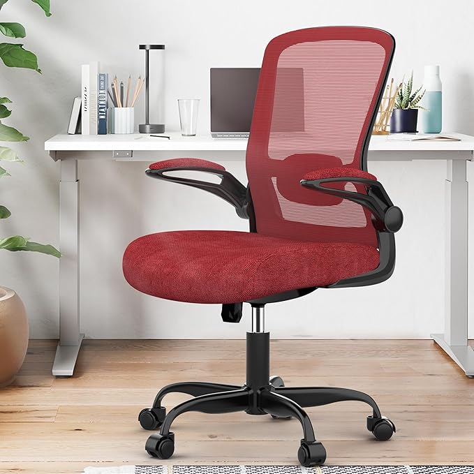 Mimoglad Office Chair, Ergonomic Desk Chair with Adjustable Lumbar Support, High Back Mesh Computer Chair with Flip-up Armrests-BIFMA Passed Task Chairs, Executive Chair for Home Office