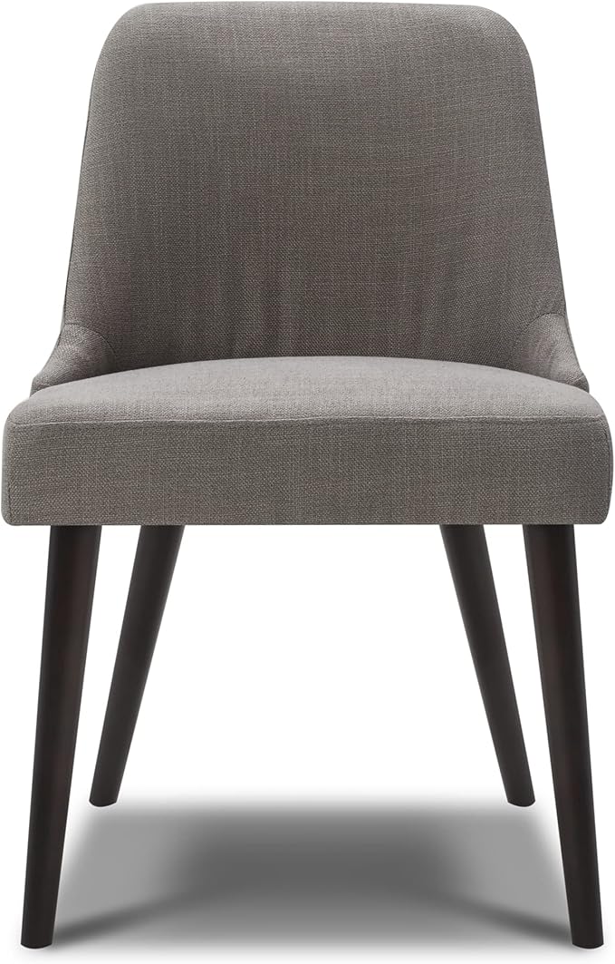 CHITA Mid-Century Modern Dining Chair, Upholstered Fabric Accent Chair, Set of 2,Flint Grey in Fabric