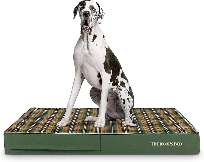The Dog’s Bed Orthopedic Memory Foam Dog Bed, XXL Green Tartan 54x36, Pain Relief for Arthritis, Hip & Elbow Dysplasia, Post Surgery, Lameness, Supportive, Calming, Waterproof Washable Cover